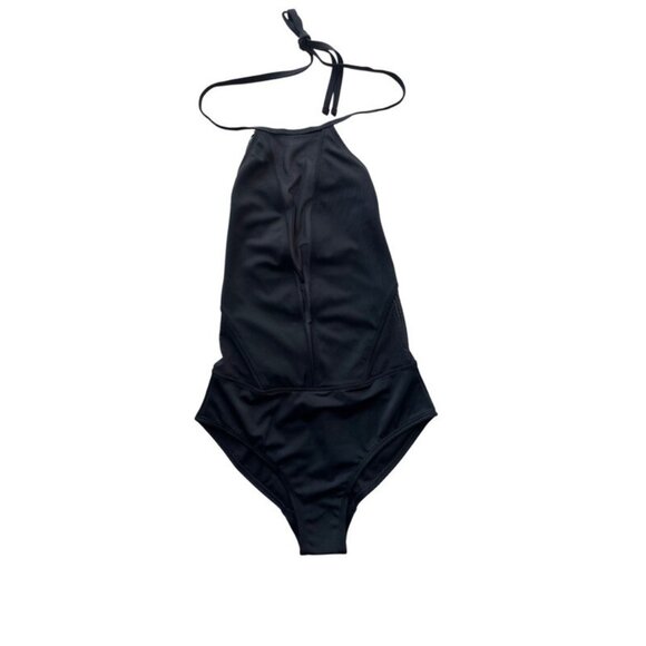 Ted Baker London Black Mesh Panel Halter one piece Swimsuit size 0 (US Size2- 4) - Picture 5 of 16
